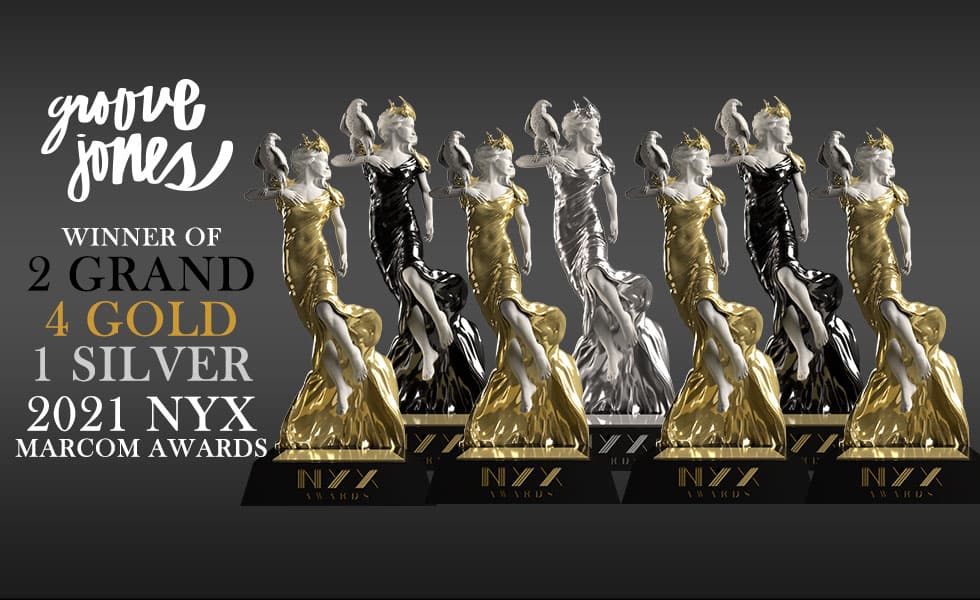 Cover Image for Groove Jones Wins Seven 2021 NYX Marcom Awards. Including 2 Best In Show Grand Awards