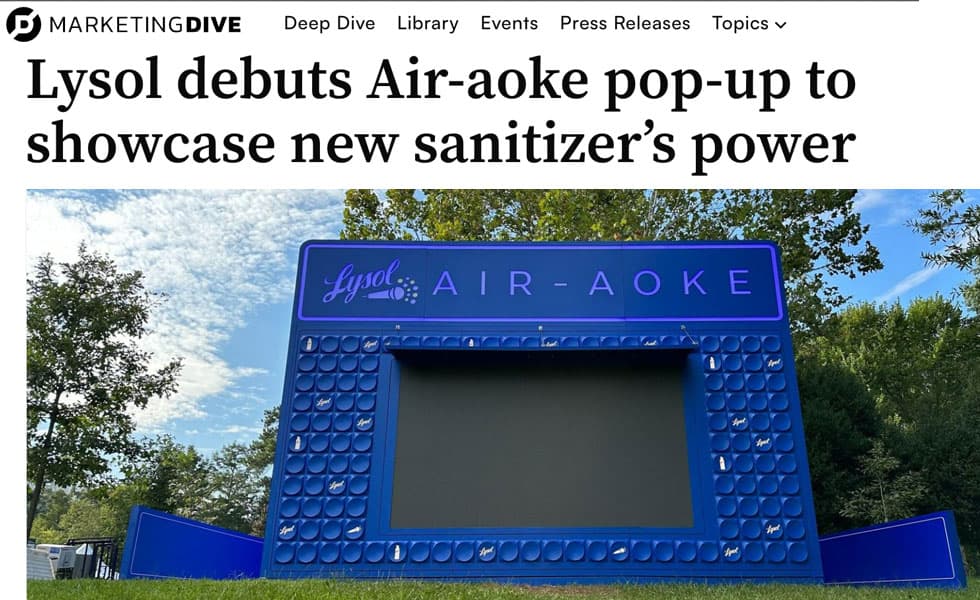 Cover Image for Trend Hunter – Lysol Debuts Air-Aoke Pop-Up to Showcase New Sanitizer’s Power